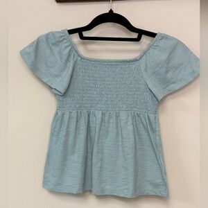 Old Navy: Girls Blue Smocked Flowy Top, Size L (10/12)